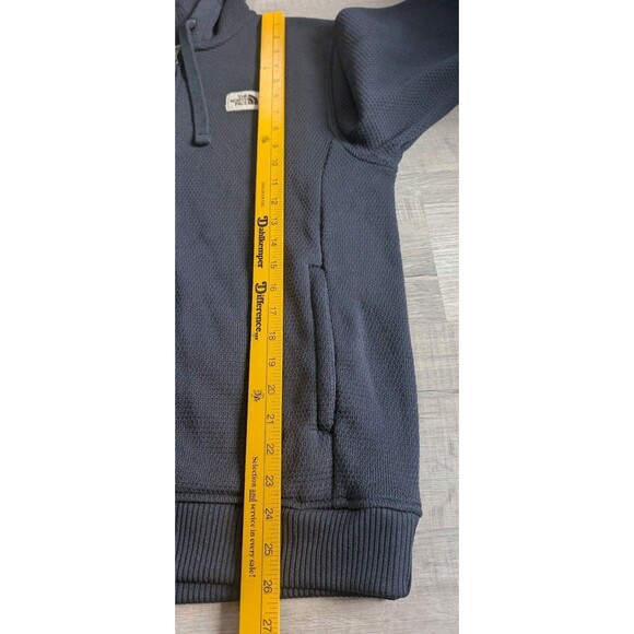 The North Face Curran Trail 1/4 Zip Hoodie Men's M Drawstring Waffle Knit Blue - Picture 7 of 8